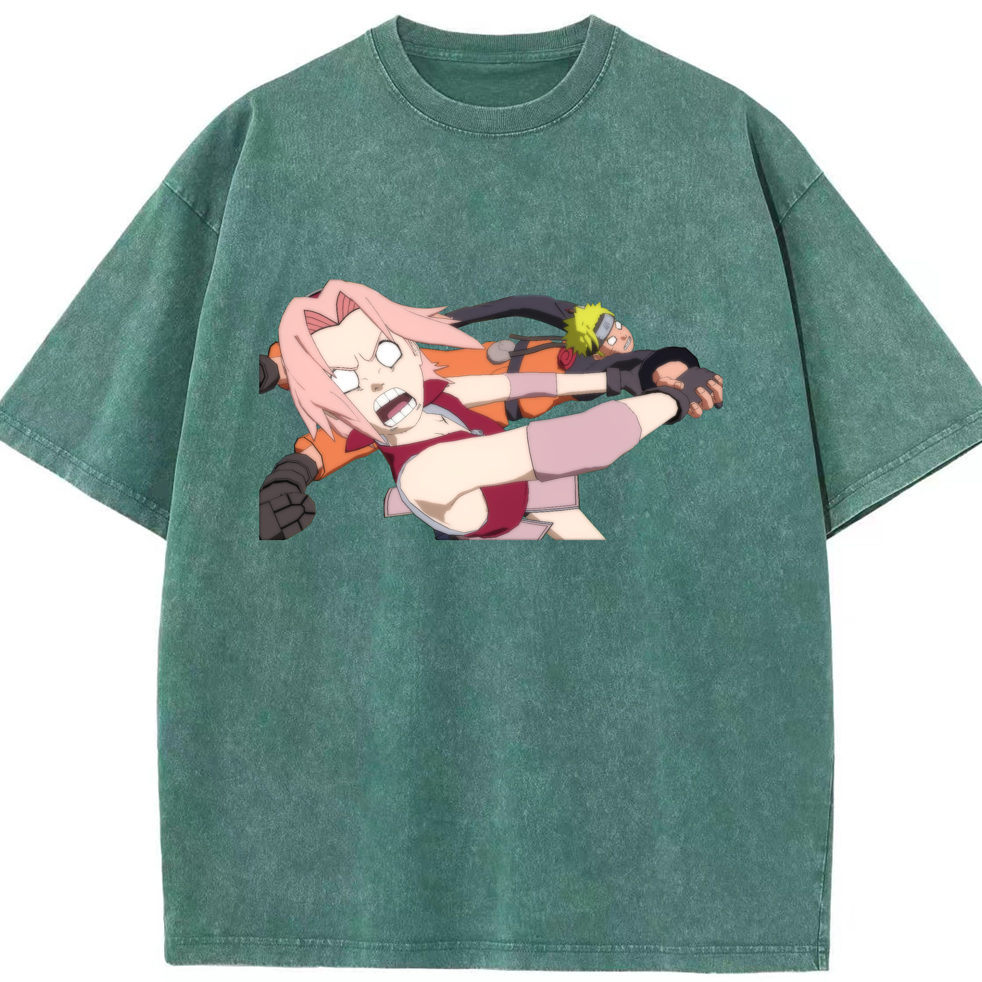 （画像用） NARUTO -ナルト- 春野サクラ Haruno Sakura 綿100% ヴィンテージ風 半袖Tシャツ（フロントプリント）